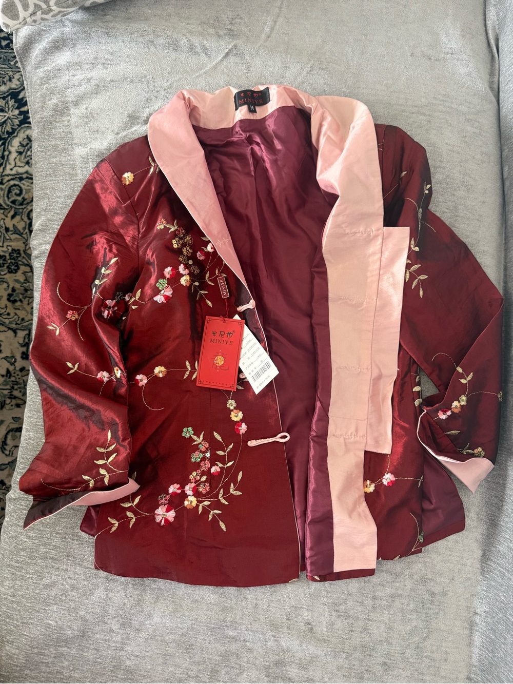 Mint Embroidered Satin tradition Chinese Jacket - bought this from a China trip